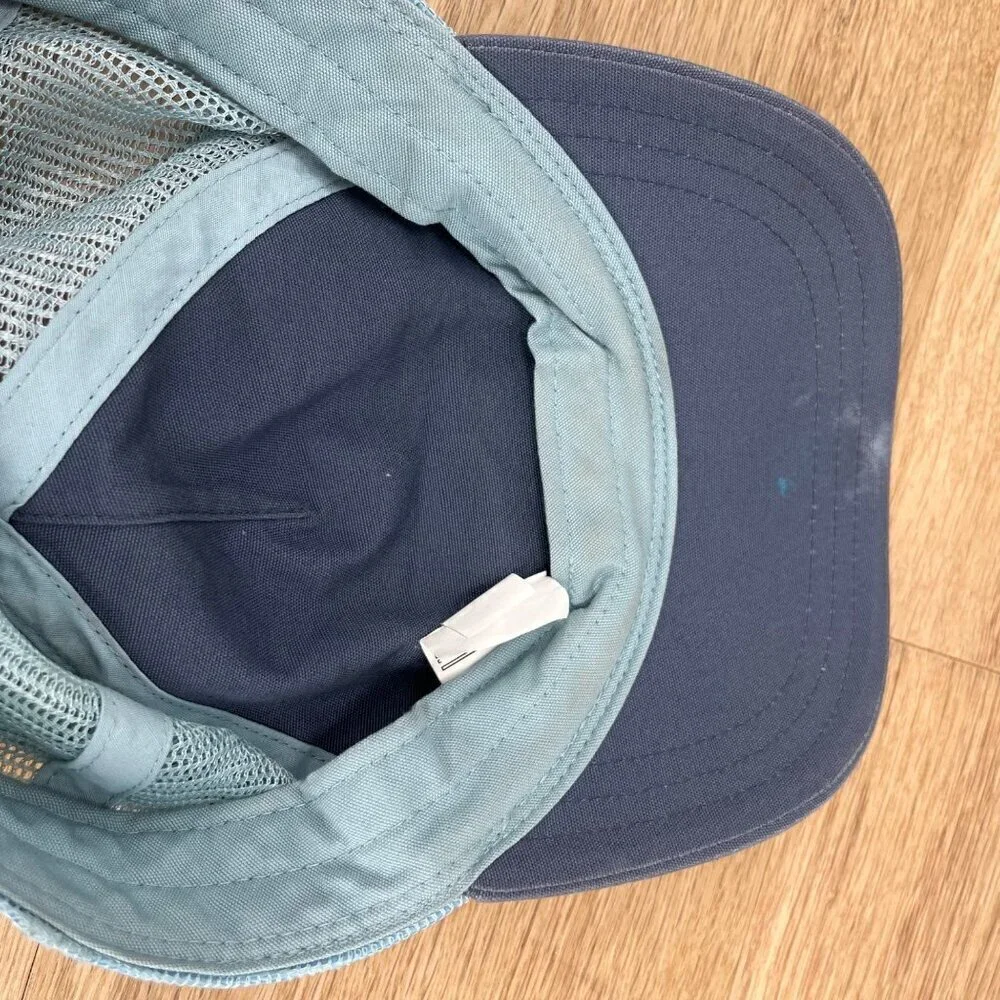 Patagonia Womens Pastel Big Logo Trucker Snapback Hat One Size Blue Adjustable